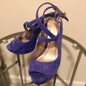 BCBG Blue Suede Heels